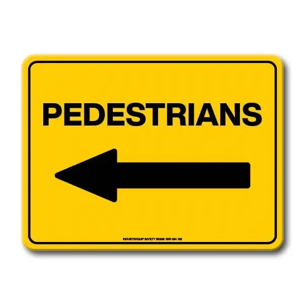 Notice Sign - Pedestrians With Arrow Left Industroquip