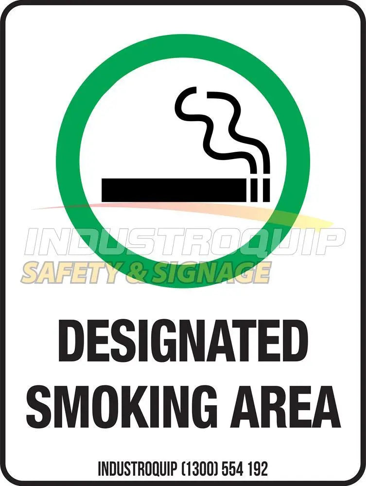 Designated Smoking Area Safety Sign Industroquip