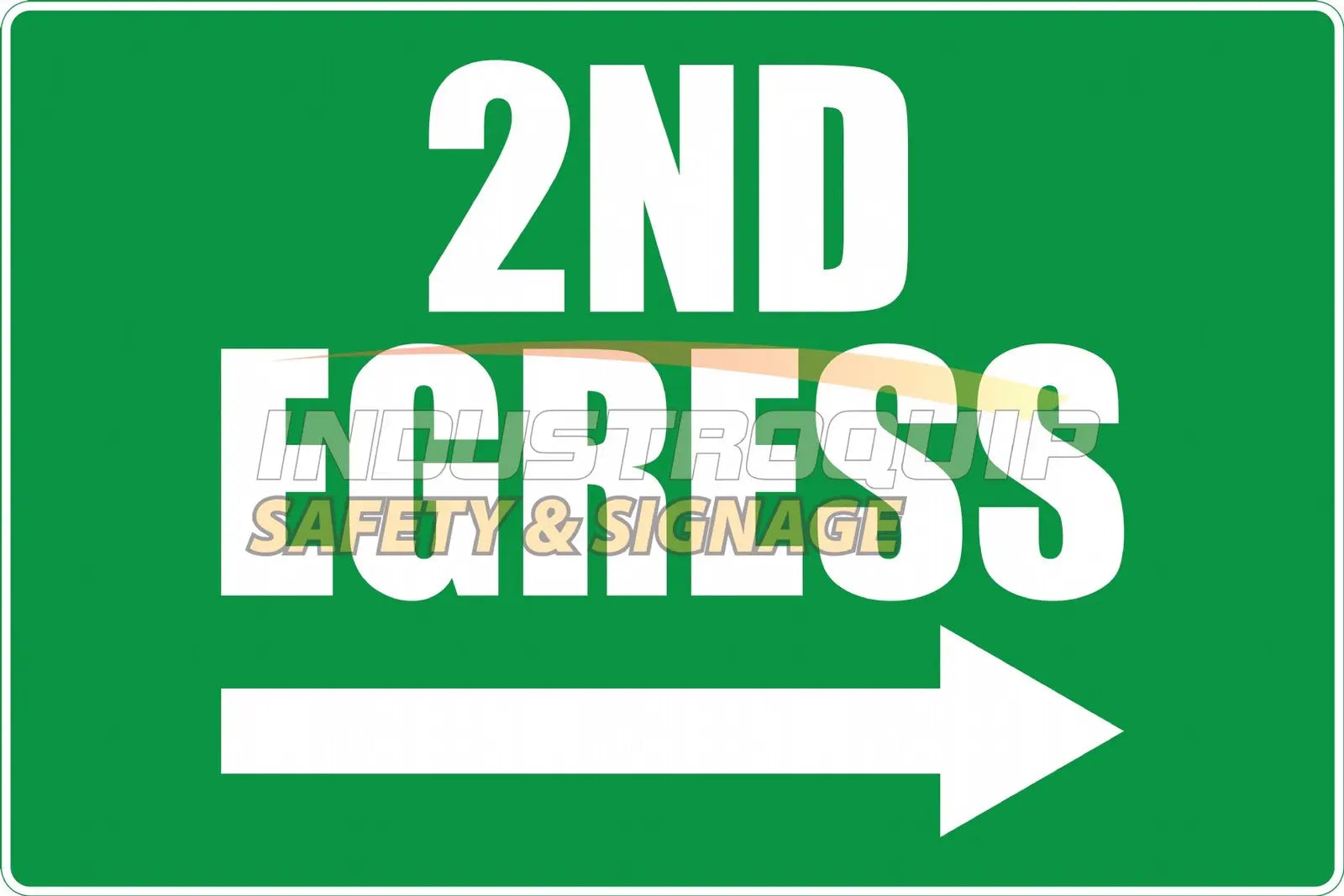 Reflective 2nd Egress Sign - Class 1 - 600mm x 450mm Industroquip