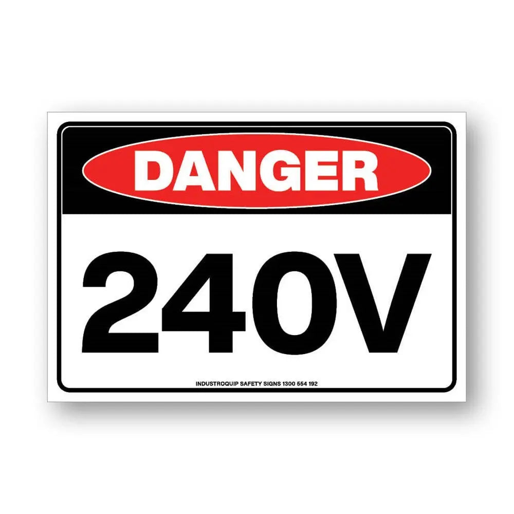 Danger 240V Stickers - Pack of 10 Industro