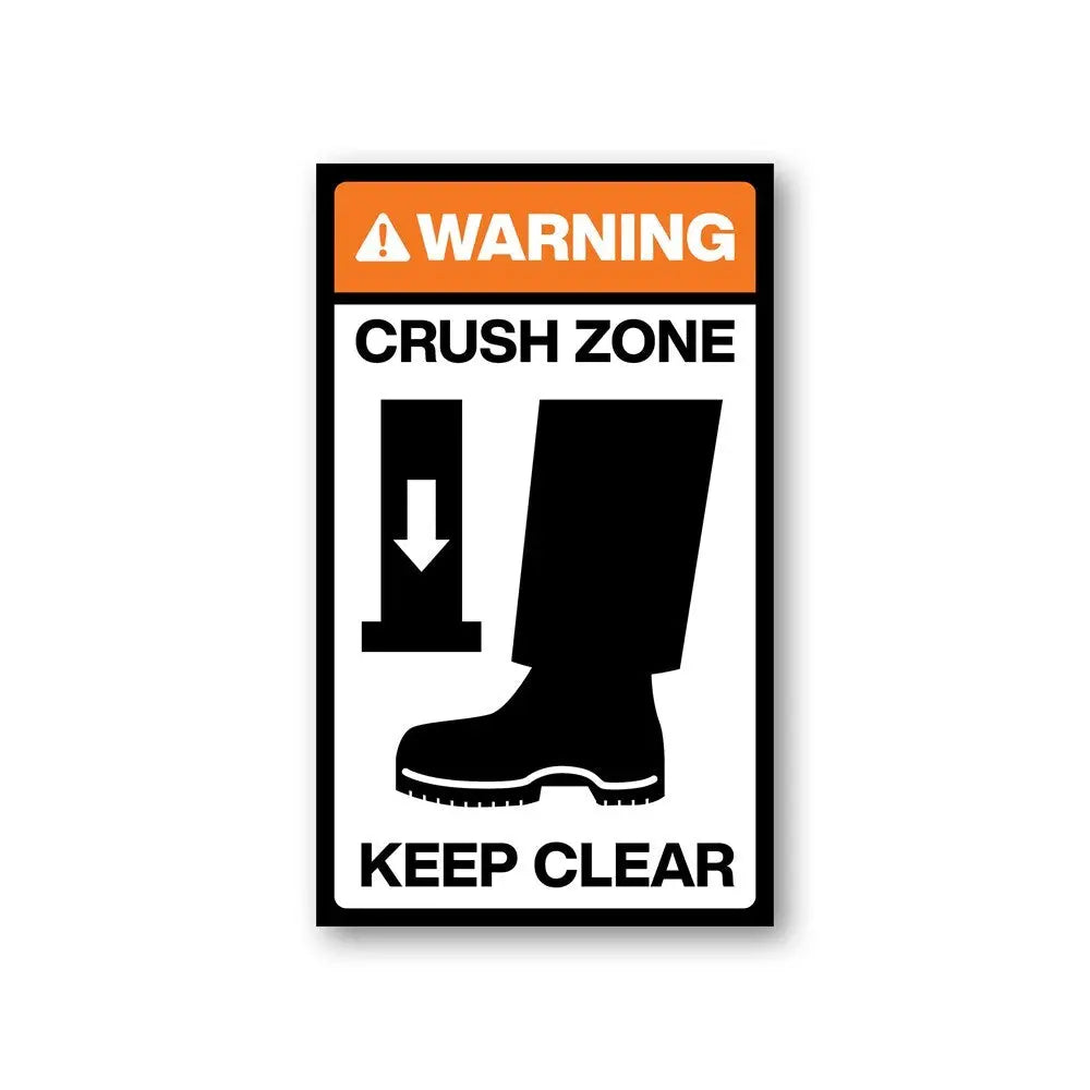 Crush Zone Keep Clear Stickers - Pack of 10 Industroquip