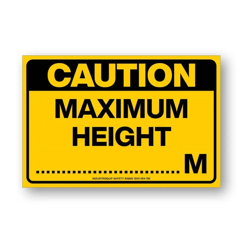 Caution Maximum Height Stickers - Pack of 10 Industro
