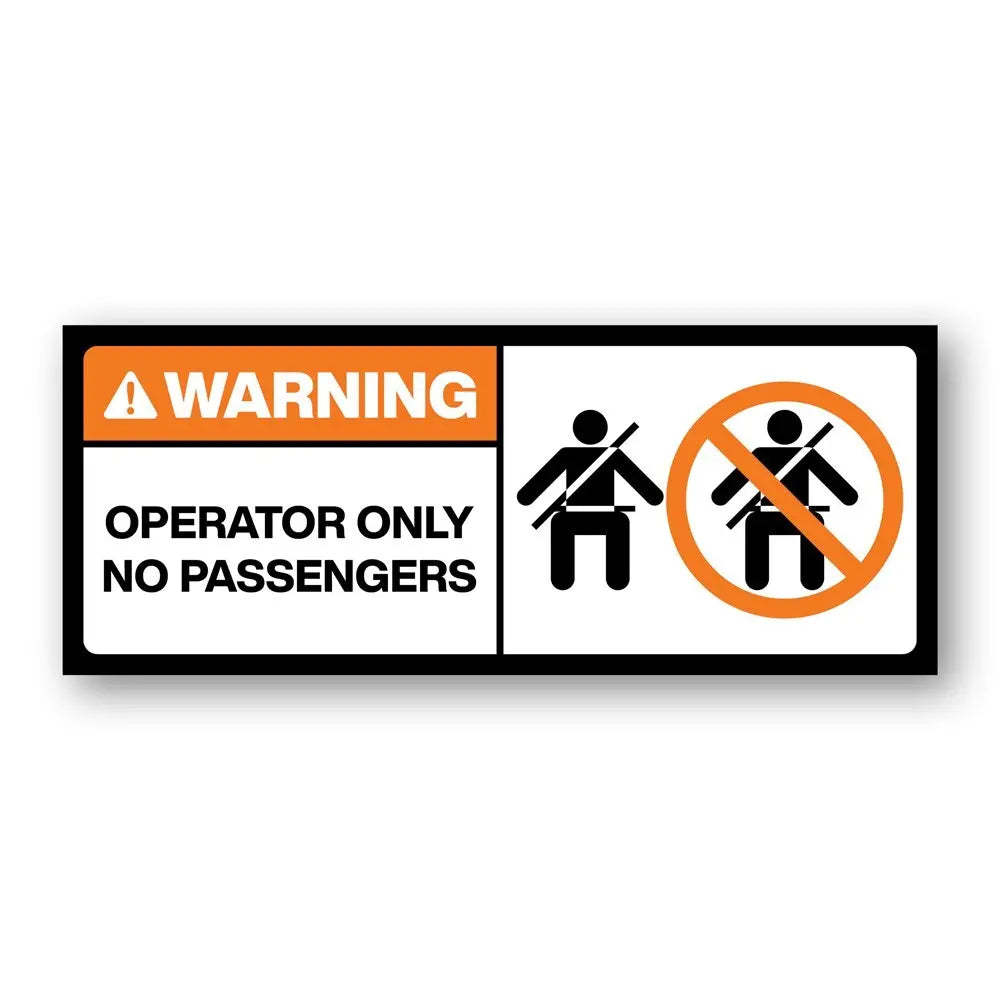 Operator Only No Passengers Stickers - Pack of 10 Industroquip
