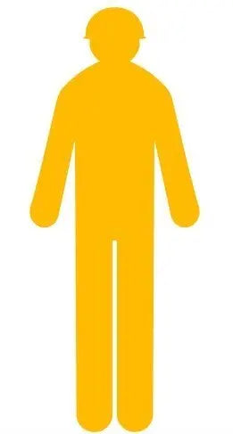 Yellow Corflute Worker Cutout Signs - Blank Industroquip