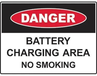 Danger Battery Charging Area Safety Sign Industroquip