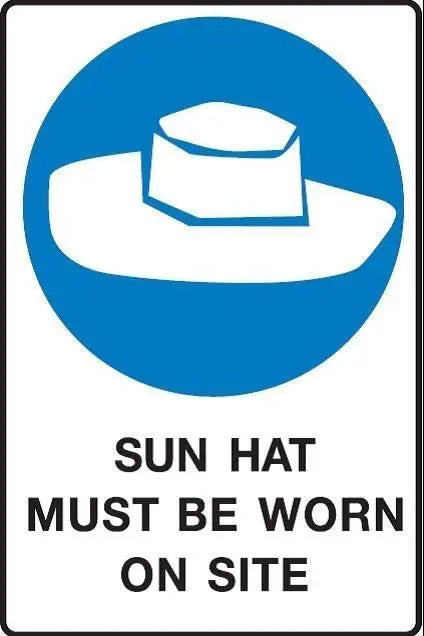 Sun Protection Hat Must Be Worn Sign Industroquip