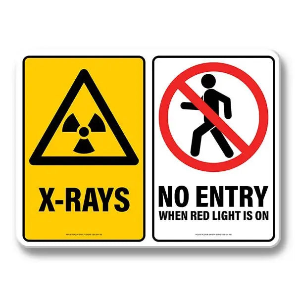 Multi Safety Sign - X-Rays / No Entry When Red Light Is On Industroquip