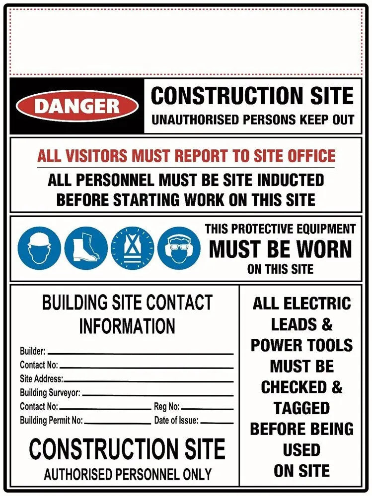 Construction Site Sign - Information and PPE Multi Industroquip