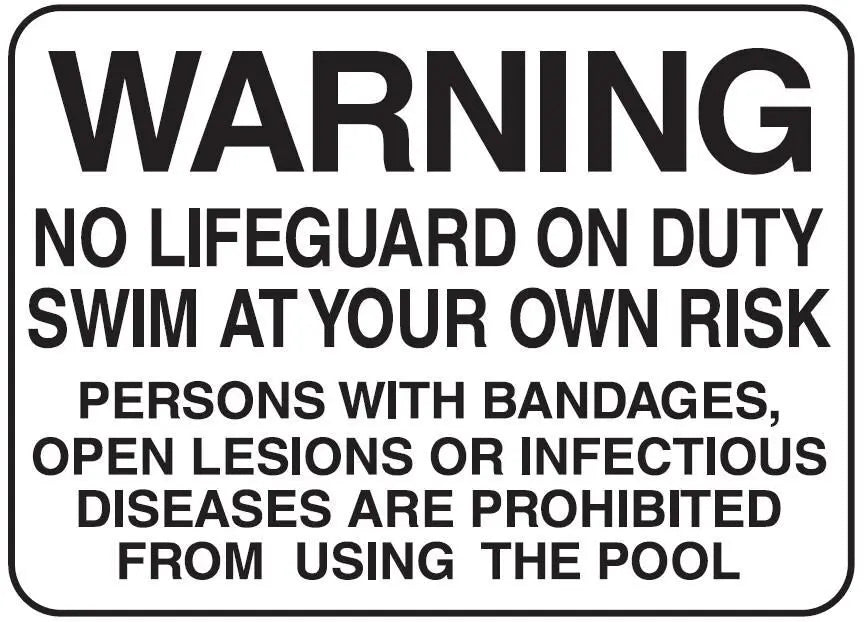 No Life Guard On Duty Industroquip