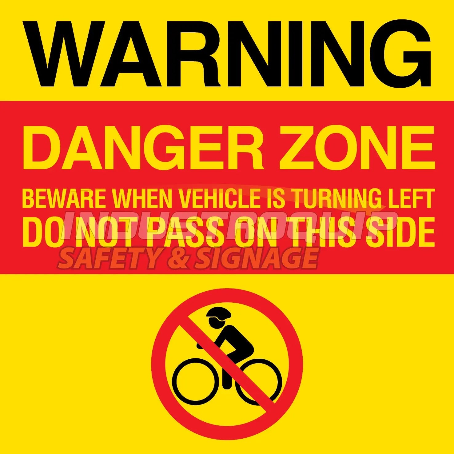 Sydney Metro Heavy Vehicles Rear Cyclist & Motorcycle Warning Stickers Industroquip