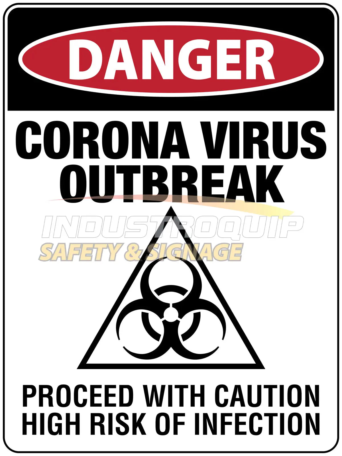 Danger Coronavirus Outbreak Sign Industroquip