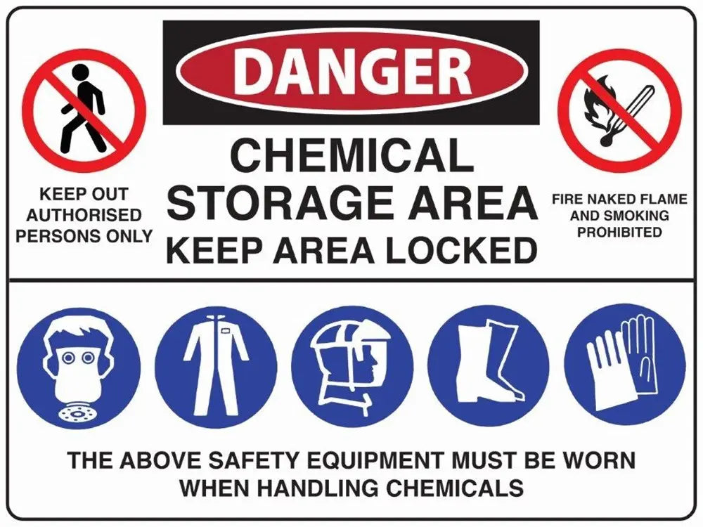 Danger Multi Sign - Chemical Storage Area Industroquip