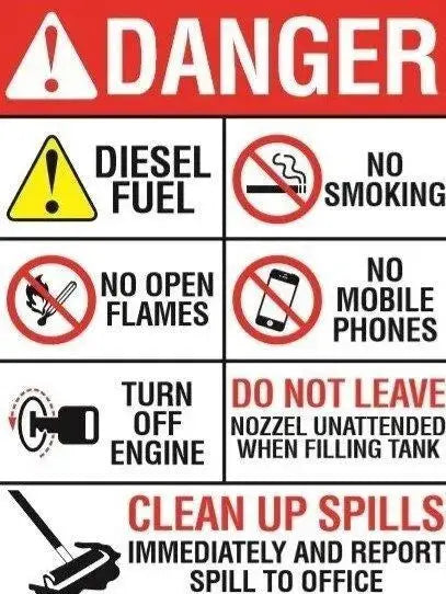 Diesel Refuelling Safety Sign | AS/NZS 1319 Safety Signs | Industro Australia