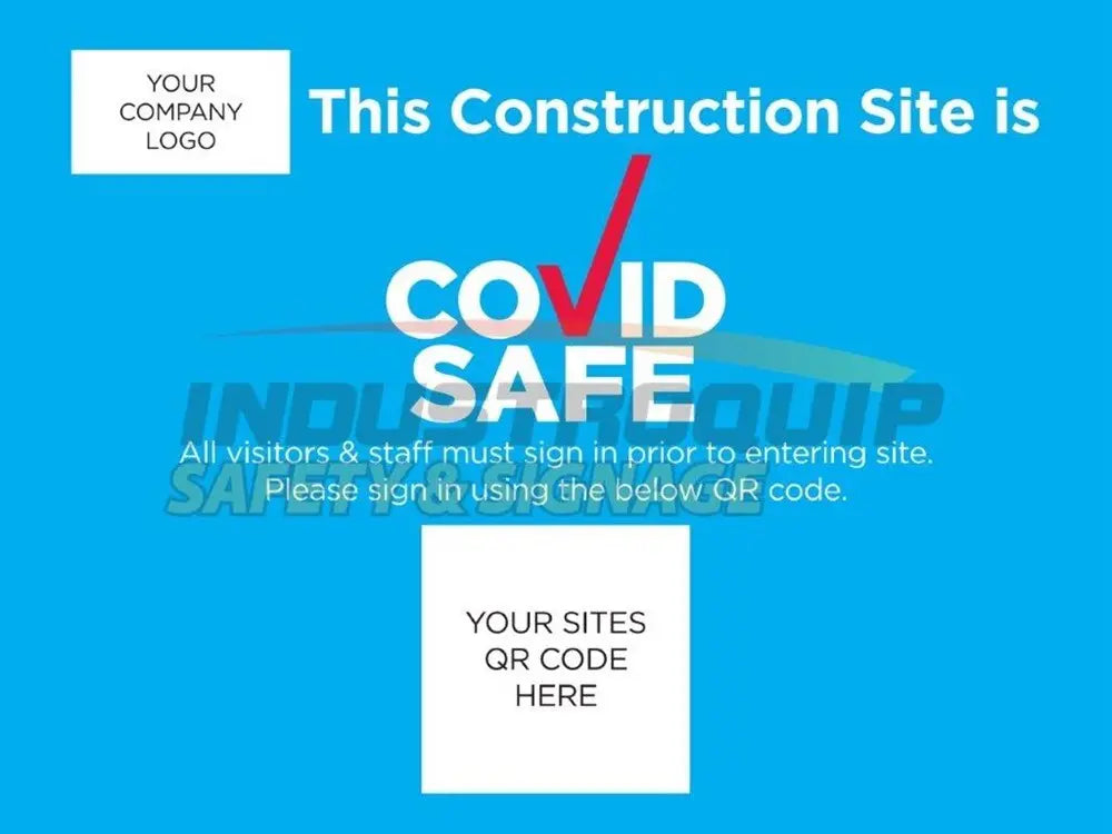 Your Logo Here, Site Entry QR Code CovidBanna for Construction Sites 1.6x1.2M Bannamesh