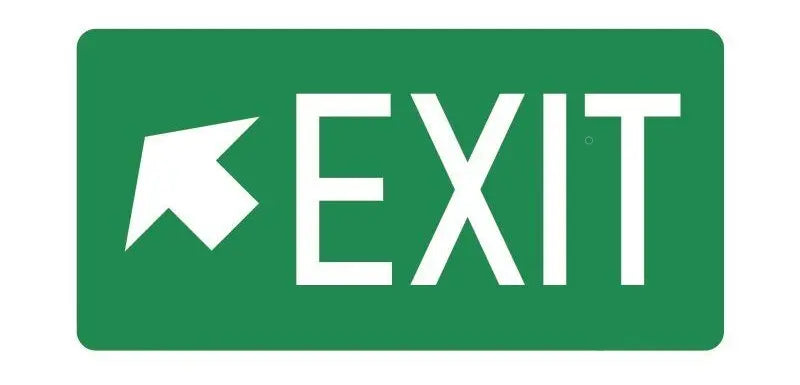 Exit Sign Arrow Top Left Industroquip