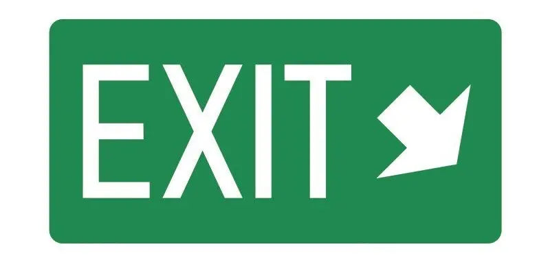 Exit Sign Luminous Arrow Bottom Left Industroquip