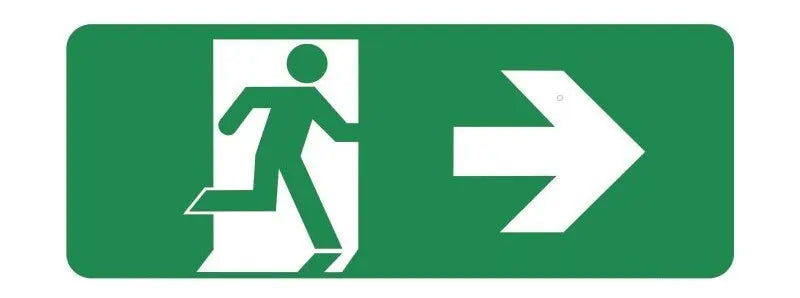 Exit Sign Man Running Right Arrow Luminous Industroquip