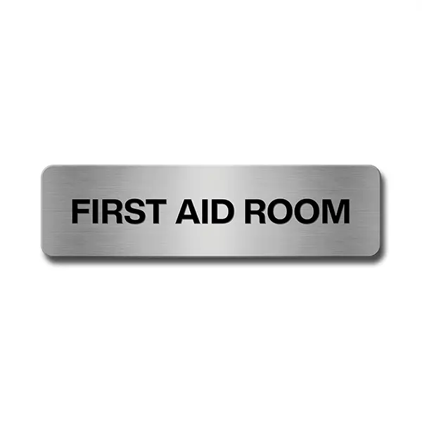 Brushed Aluminium First Aid Room Door Sign Industroquip