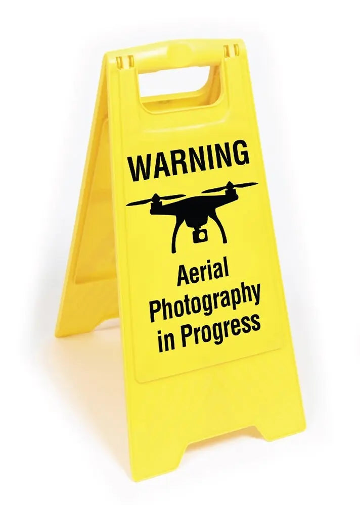 Aerial Photography In Progress Warning Freestanding Sign Industroquip