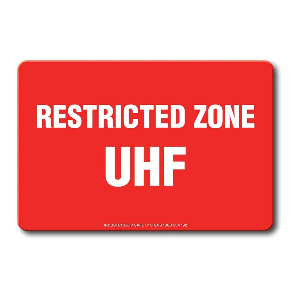 Swing Stand Sign Only - Restricted Zone UHF Industroquip