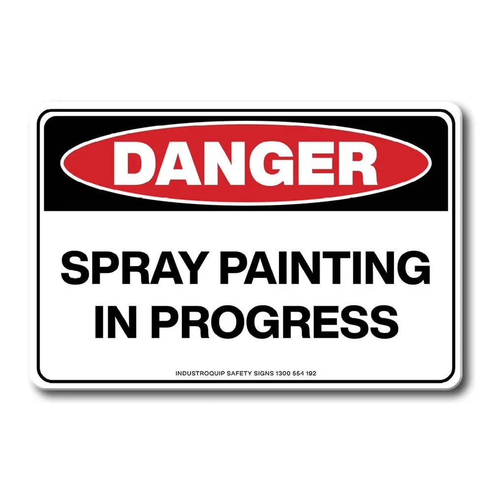 Swing Stand Sign Only - Danger Spray Painting In Progress Industroquip
