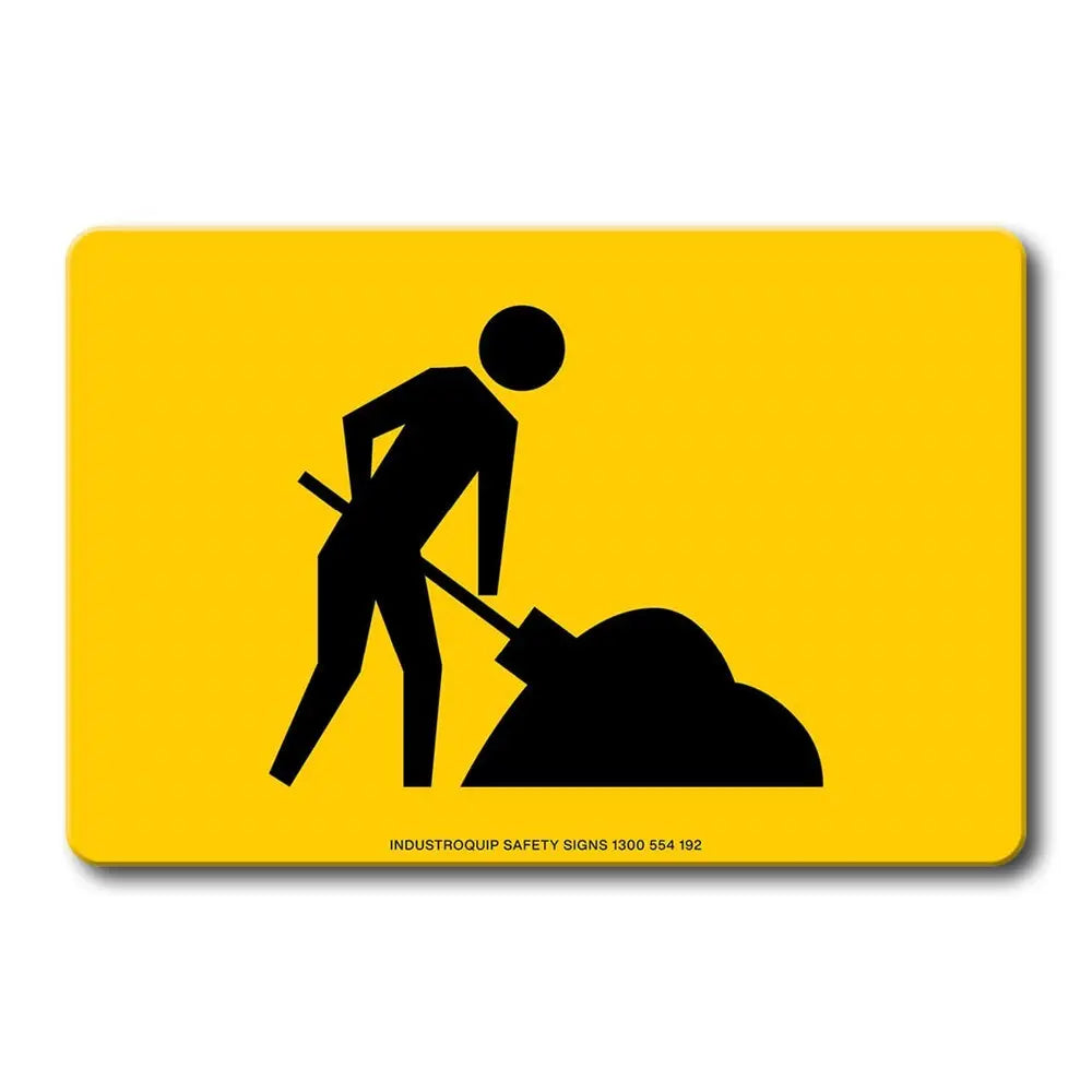 Swing Stand Sign Only - Worker Symbol / Digger Man (Yellow) Industroquip