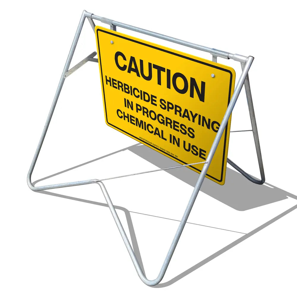 Swing Stand & Sign - Caution Herbicide Spraying In Progress Industro