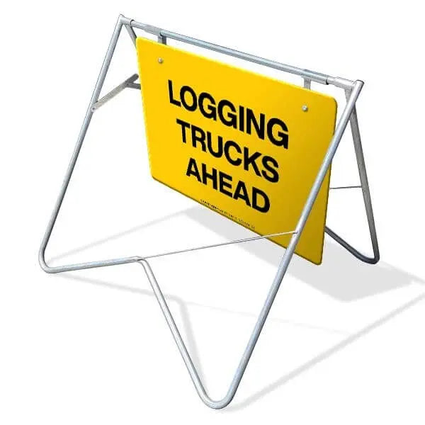 Swing Stand & Sign - Logging Trucks Ahead Industroquip