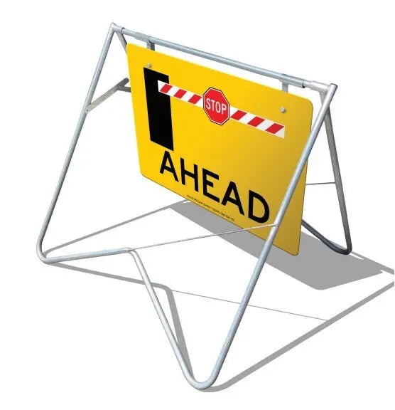 Swing Stand & Sign - Portable Boom Gate Ahead Industro