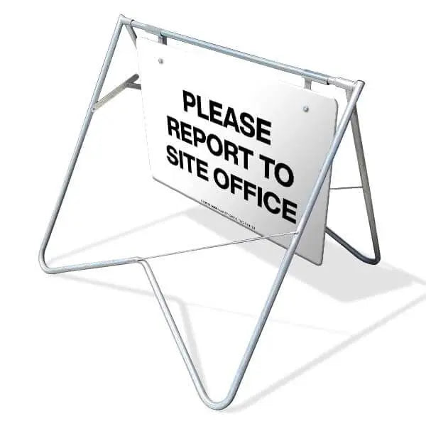 Swing Stand & Sign - Please Report To Site Office Industroquip