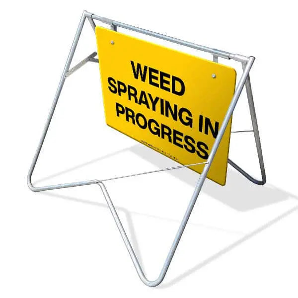 Swing Stand & Sign - Weed Spraying In Progress - 900 x 600mm Industroquip