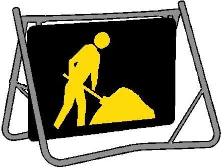 Swing Stand & Sign - Worker Symbol (Nightwork) - 1200 x 900mm Industroquip