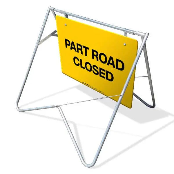 Swing Stand & Sign - Part Road Closed - 1200 x 900mm Industroquip