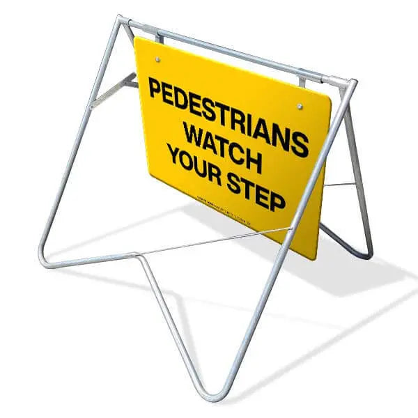 Swing Stand & Sign - Pedestrians Watch Your Step - 600 x 900mm Industroquip