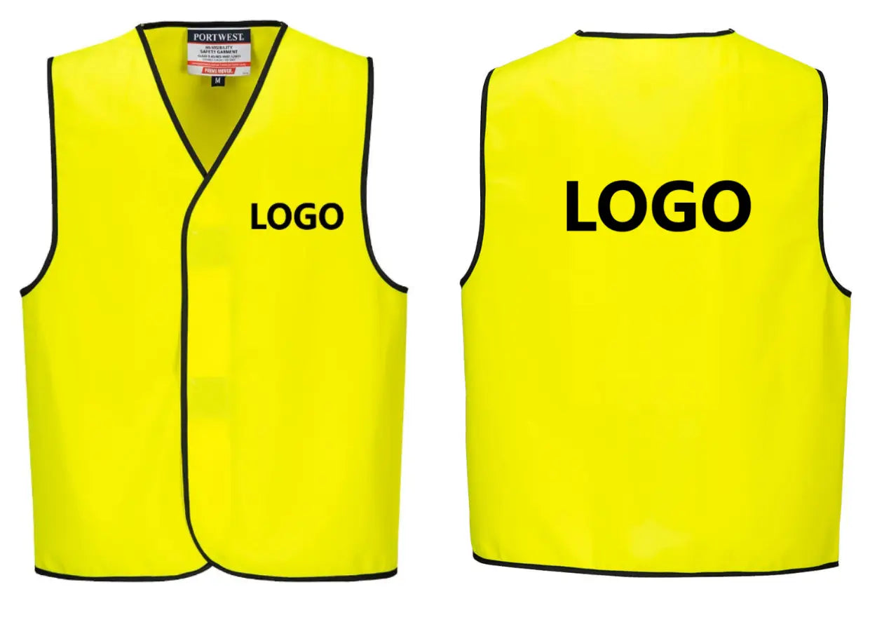 Safety Day Vest with Black Logo Front and Back Logo Industro