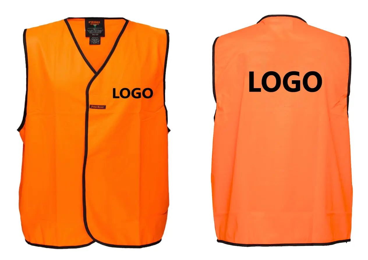 Safety Day Vest with Black Logo Front and Back Logo Industro