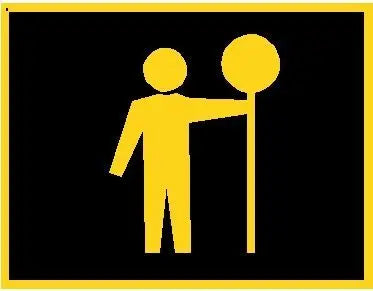 Boxed Edge Road Sign - Flagman Symbol (Night Work) Industroquip