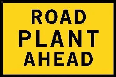 Boxed Edge Road Sign - Road Plant Ahead - 900 x 600mm Industroquip