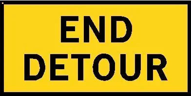 Boxed Edge Road Sign - End Detour - 1200 x 600mm Industroquip