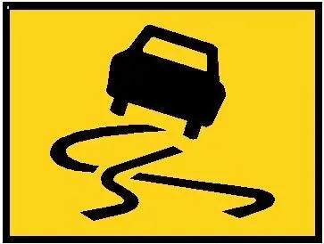 Boxed Edge Road Sign - Slippery Symbol - 1200 x 900mm Industroquip