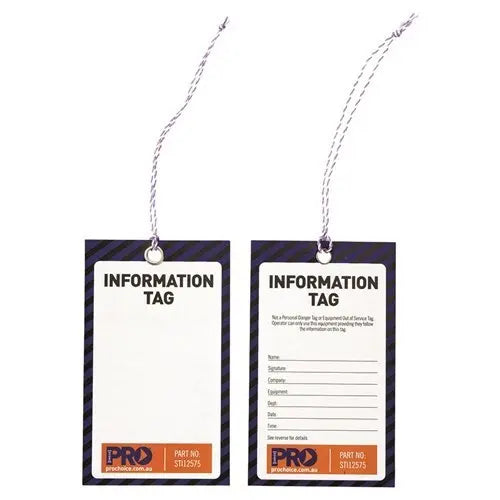 Safety Blue Information Tags (Blank) Industro