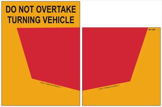 Rear Marker Plates Metal Do Not Overtake Turning Vehicle Sign