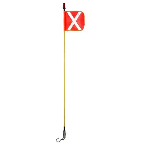 Industro™ 1.8M LED Mine Flag with Pole including Mine Flag, Joiner & Snap On Fittings and Integrated Red LED Safety Light Industro