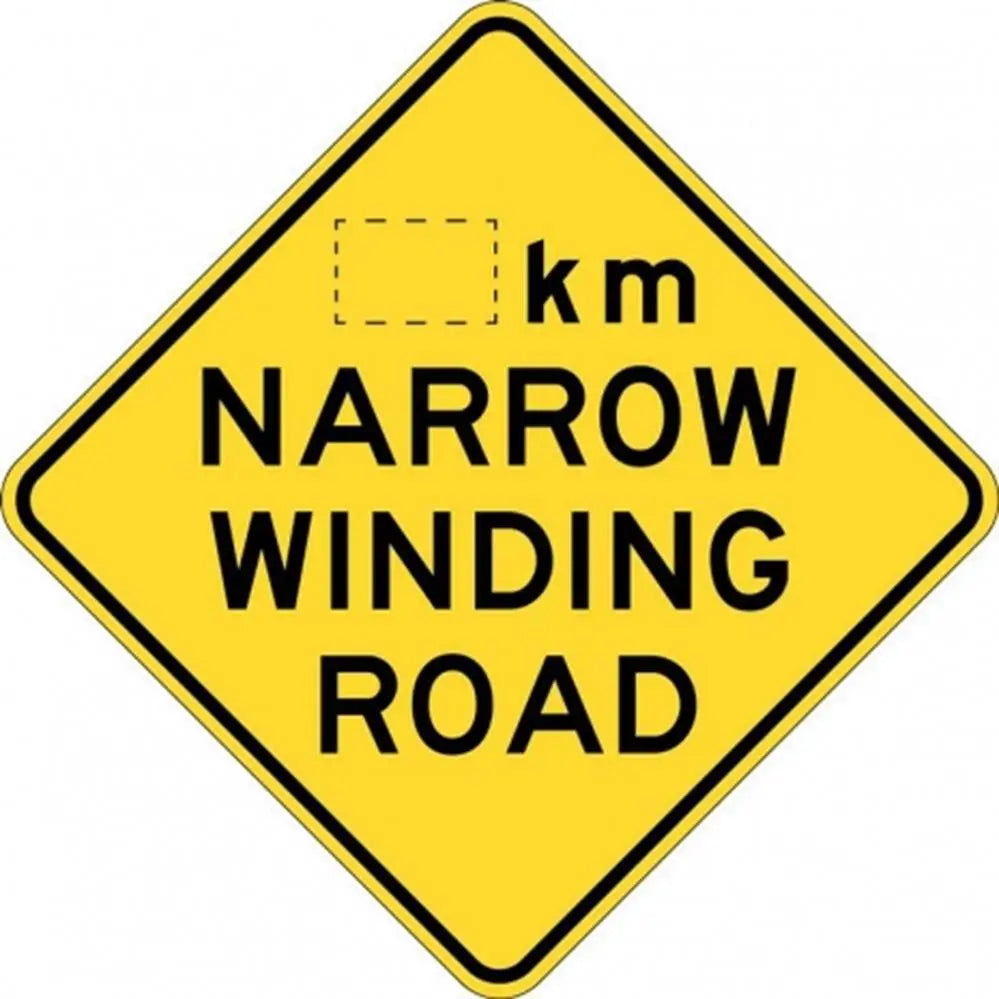 W1-201A Narrow Winding Road- Class 1 Reflective - 600mm x 600mm Industroquip