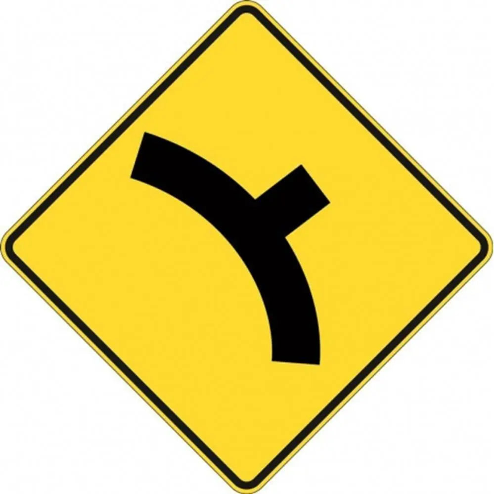 W2-9A_R Right Intersection On Bend- Class 1 Reflective - 600mm x 600mm Industroquip