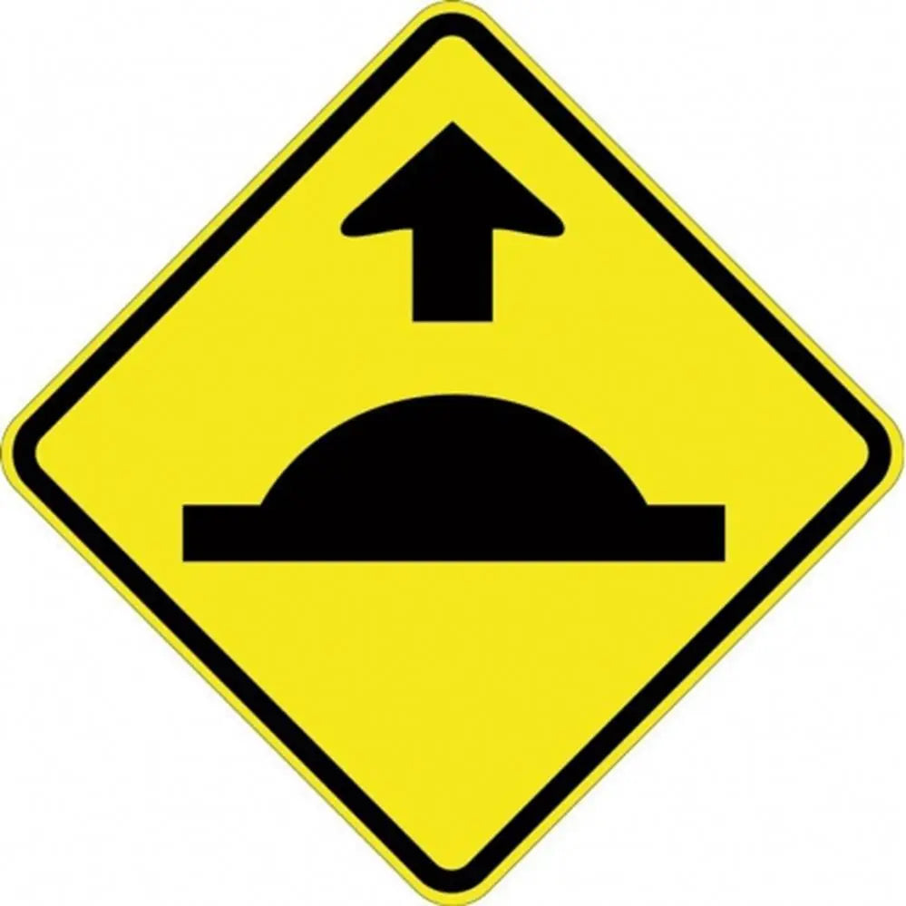 W3-4 Road Humps Ahead- Class 1 Reflective - 600mm x 600mm Industroquip