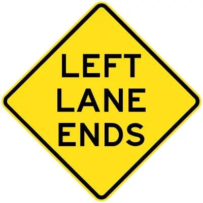 W4-9 Left Lane Ends Industro