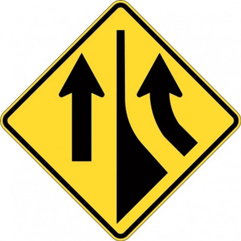 W5-35A_R No Merge Right- Class 1 Reflective - 600mm x 600mm Industroquip