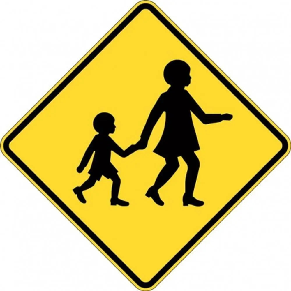 W6-3A Children Crossing Sign- Class 1 Reflective - 600mm x 600mm Industroquip
