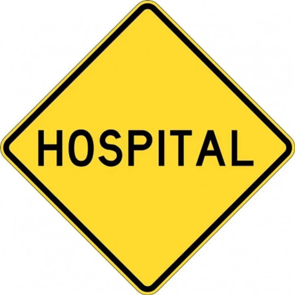 W6-6A Hospital Sign- Class 1 Reflective - 600mm x 600mm Industroquip